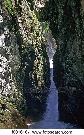 Stock Photo - France, Alps, torrent in the Gorges of the Fier. Fotosearch