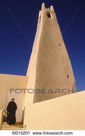 Algeria, Guardaia oasis, Mozabite imam on rooftop of a mosque View Large Photo Image Stock Image - Algeria, Guardaia oasis, Mozabite imam on rooftop of a mosque. Fotosearch