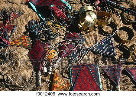 Stock Photograph - Algeria, Hoggar, Atakor mountains, Tuareg jewellery. Fotosearch