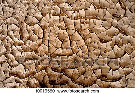 Stock Image - Algeria, Hoggar, crackled soil. Fotosearch