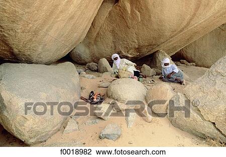 Stock Image - Algeria, Hoggar, Tuareg camp . Fotosearch