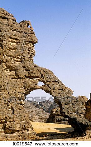 Stock Photo - Algeria, Tassili n'Ajjer, arch of the elephant. Fotosearch