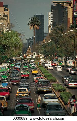 Mexico, Mexico city, paseo de la Reforma View Large Photo Image Stock Photo - Mexico, Mexico city, paseo de la Reforma. Fotosearch
