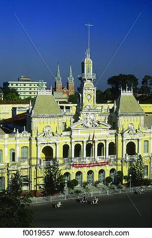 Vietnam, Ho Chi Minh city, city hall View Large Photo Image Stock Photo - Vietnam, Ho Chi Minh city, city hall. Fotosearch