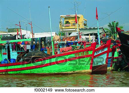 Vietnam, My Tho, Mekong river delta View Large Photo Image Stock Photo - Vietnam, My Tho, Mekong river delta. Fotosearch
