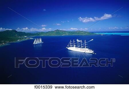 French Polynesia, Bora-Bora, sailing boats, aerial View Large Photo Image Stock Photo - French Polynesia, Bora-Bora, sailing boats, aerial. Fotosearch