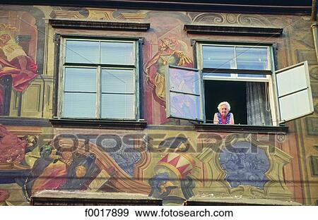 Austria, Graz, painted facade View Large Photo Image Stock Photo - Austria, Graz, painted facade. Fotosearch
