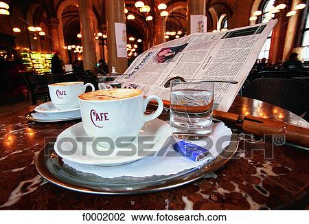 Stock Image - Austria, Vienna, in the Cafe central. Fotosearch