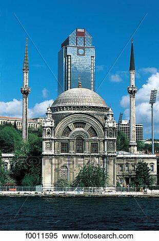Turkey, Istanbul, Mecidiye mosque and offices tower View Large Photo Image Stock Photography - Turkey, Istanbul, Mecidiye mosque and offices tower. Fotosearch