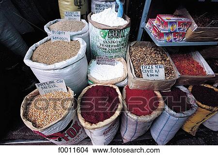 Picture - Turkey, Istanbul, Spices stall at Egyptian market. Fotosearch