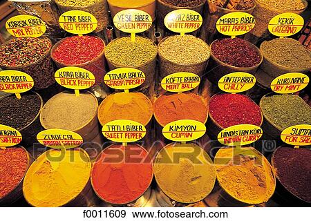 Turkey, Istanbul, Spices stand at Egyptian market View Large Photo Image Stock Photo - Turkey, Istanbul, Spices stand at Egyptian market. Fotosearch