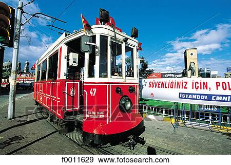 Turkey, Istanbul, Taksim square, the tram View Large Photo Image Stock Photo - Turkey, Istanbul, Taksim square, the tram. Fotosearch