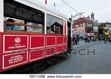 Turkey, Istanbul, The Tram Istiklal caddesi-Taksil square View Large Photo Image Stock Photo - Turkey, Istanbul, The Tram Istiklal caddesi-Taksil square. Fotosearch