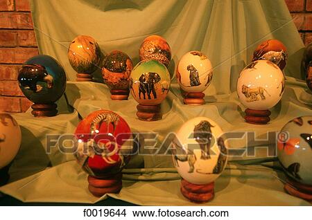 South Africa, painted ostrish eggs View Large Photo Image Picture - South Africa, painted ostrish eggs. Fotosearch