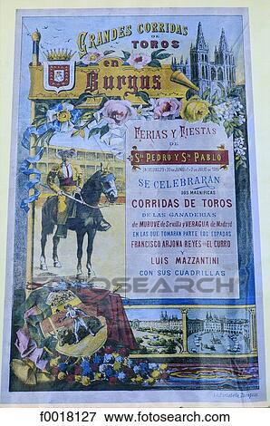Spain, Castilla-La Mancha, Burgos, ad for a corrida View Large Photo Image Stock Photo - Spain, Castilla-La Mancha, Burgos, ad for a corrida. Fotosearch