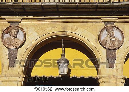 Stock Image - Spain, Castilla y Leon, Salamanca, architectural detail. Fotosearch