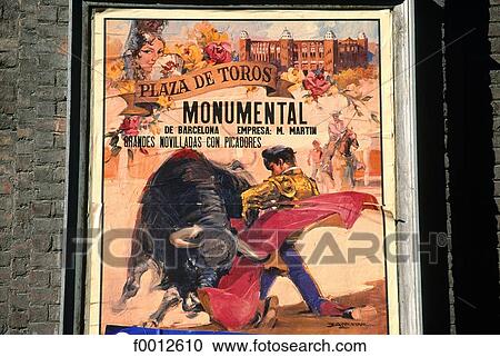 Spain, Catalonia, Barcelona, ad for a corrida View Large Photo Image Stock Image - Spain, Catalonia, Barcelona, ad for a corrida. Fotosearch