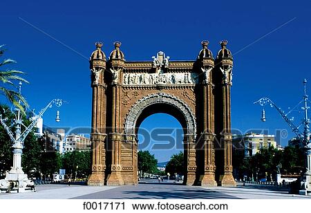 Spain, Catalonia, Barcelona, Triumph arch View Large Photo Image Stock Image - Spain, Catalonia, Barcelona, Triumph arch. Fotosearch