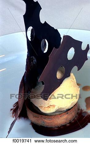 Stock Image - France, Franche Comté, Arbois, gastronomic dessert. Fotosearch
