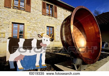 Stock Photography - France, Franche Comté, Lake St Point-Malbuisson, comté cheese producer. Fotosearch