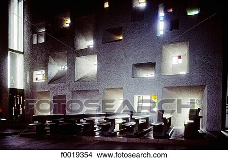 Picture - France, Franche Comté, Ronchamp, chapel of Notre Dame du Haut. Fotosearch