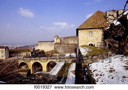 Stock Photo - France, Franche Comté, the Citadel of Besancon in winter. Fotosearch
