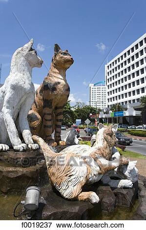 Malaysia, Borneo, Sarawak, Kuching, statue of cats View Large Photo Image Stock Photo - Malaysia, Borneo, Sarawak, Kuching, statue of cats. Fotosearch