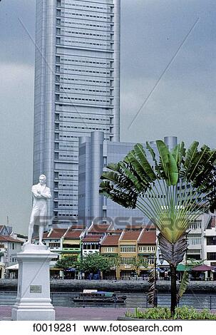 Singapore city, business district and Sir Stamford Raffles statue View Large Photo Image Stock Image - Singapore city, business district and Sir Stamford Raffles statue. Fotosearch