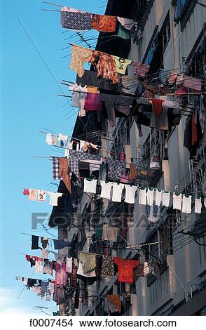 Singapore city, drying linen View Large Photo Image Picture - Singapore city, drying linen. Fotosearch