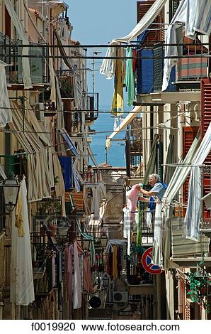 Stock Image - Italy, Sicily, Cefalu, harbour. Fotosearch