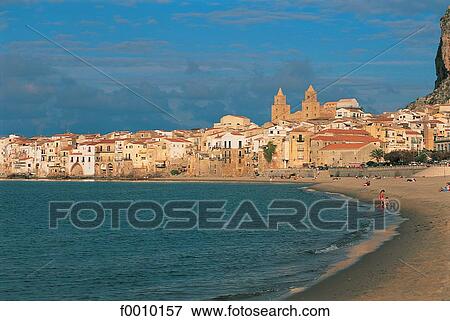 Italy, Sicily, Cefalu View Large Photo Image Stock Photo - Italy, Sicily, Cefalu. Fotosearch