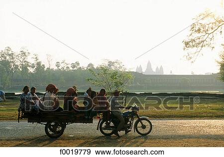 Cambodia, Angkor, moped-bus View Large Photo Image Stock Photo - Cambodia, Angkor, moped-bus. Fotosearch