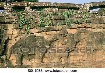 Cambodia, Angkor Thom, Terrace of the Elephants View Large Photo Image Stock Photo - Cambodia, Angkor Thom, Terrace of the Elephants. Fotosearch
