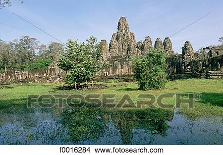 Picture - Cambodia, Angkor Thom, the Bayon. Fotosearch