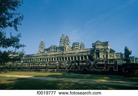 Cambodia, Angkor Wat View Large Photo Image Stock Photo - Cambodia, Angkor Wat. Fotosearch
