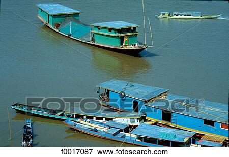 Laos, Luang Prabang, Mekong river View Large Photo Image Stock Photo - Laos, Luang Prabang, Mekong river. Fotosearch