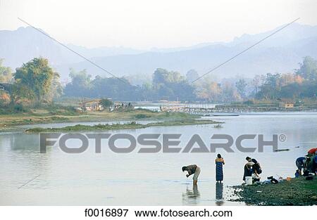 Laos, Vang Vieng View Large Photo Image Stock Photo - Laos, Vang Vieng. Fotosearch