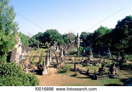 Laos, Vientiane, Wat Xieng Khouang (Buddha park) View Large Photo Image Stock Photo - Laos, Vientiane, Wat Xieng Khouang (Buddha park). Fotosearch