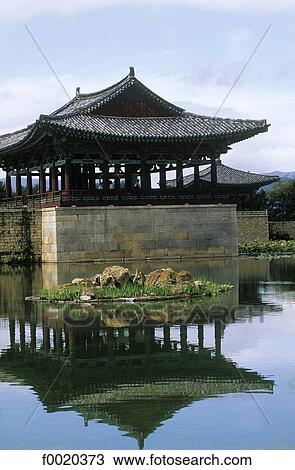 South Korea, Kyongjiu, Anapchi pavilion View Large Photo Image Stock Image - South Korea, Kyongjiu, Anapchi pavilion. Fotosearch