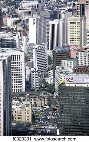 Stock Image - South Korea, Seoul, downtown. Fotosearch