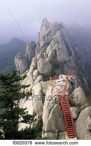 Stock Photo - South Korea, Sorak mountains, Ulsan rock. Fotosearch