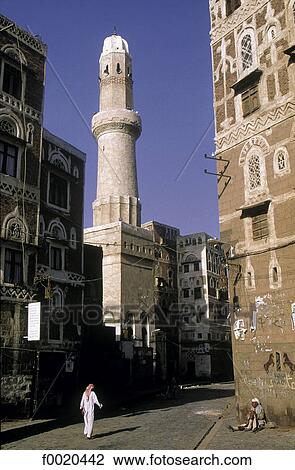 Yemen, Sanaa, minaret View Large Photo Image Stock Image - Yemen, Sanaa, minaret. Fotosearch