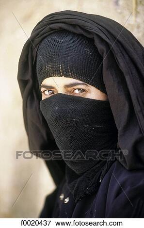 Yemen, Shahara, veiled woman View Large Photo Image Stock Photo - Yemen, Shahara, veiled woman. Fotosearch