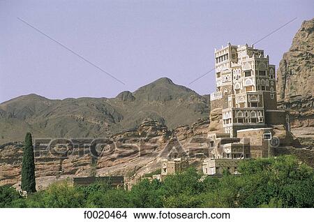 Yemen, Wadi Dahr, Rock Palace View Large Photo Image Picture - Yemen, Wadi Dahr, Rock Palace. Fotosearch