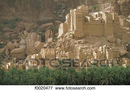 Yemen, Wadi Do'an, Qurain View Large Photo Image Stock Photo - Yemen, Wadi Do'an, Qurain. Fotosearch
