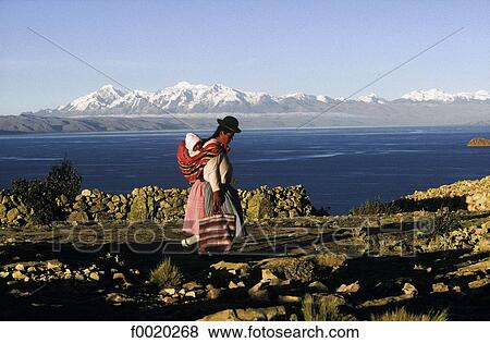 Stock Photo - Bolivia, lake Titicaca, the Sun island. Fotosearch
