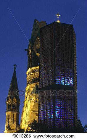 Germany, Berlin, Remembrance church at night View Large Photo Image Stock Photography - Germany, Berlin, Remembrance church at night. Fotosearch