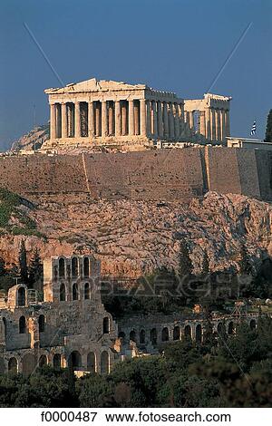 Greece, Athens, Acropolis and Parthenon View Large Photo Image Stock Photo - Greece, Athens, Acropolis and Parthenon. Fotosearch