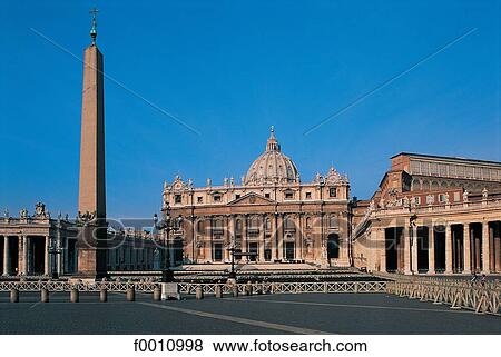 Stock Photo - Italy, Rome, Vatican city, St Peter square, obelisk. Fotosearch