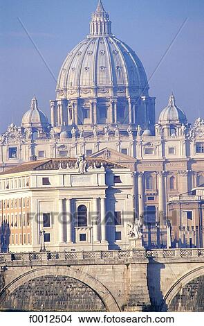 Italy, Rome, Vatican city, St Peter's dome from Tevere river View Large Photo Image Picture - Italy, Rome, Vatican city, St Peter's dome from Tevere river. Fotosearch